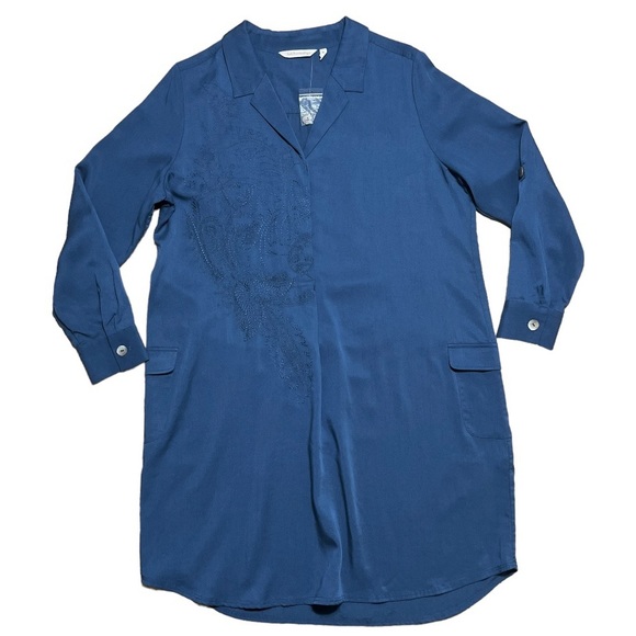 Soft Surroundings Weekender Blue Tencel Dress NWOT Sz Petite Large - Picture 9 of 12